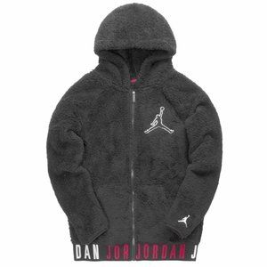 NWT Nike Air Jordan Boys Jumpman Sherpa Fleece Zip Hoodie